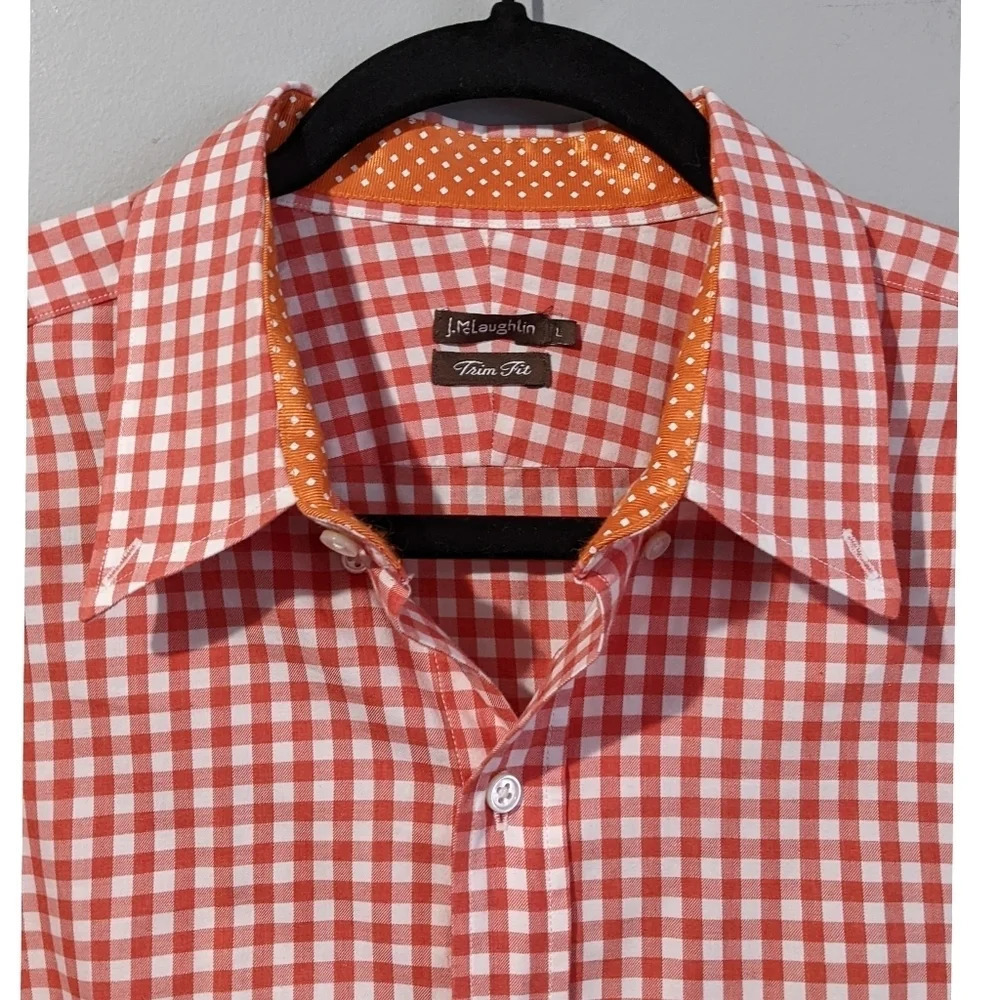 J. McLaughlin Gingham Print Trim Fit Button Down - Picture 2 of 8